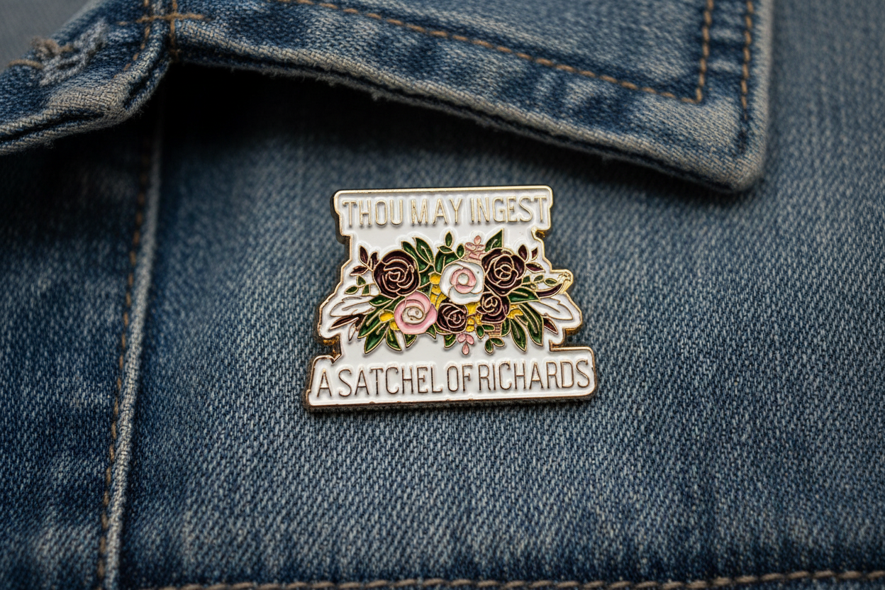 Thou May Ingest A Satchel of Richards Enamel Pin - Adult Humor Pin, Coworker Gift, Bookbag and Lapel Pin