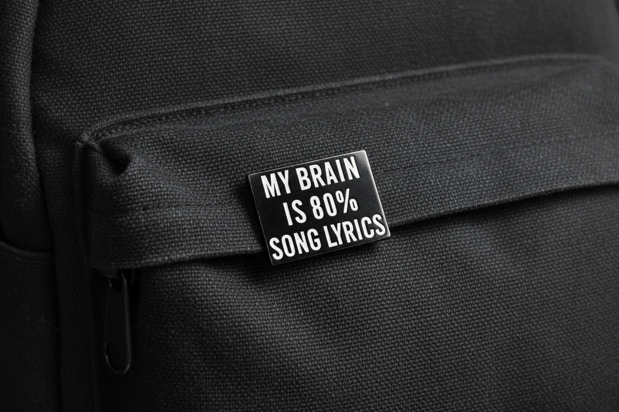 My Brain is 80% Song Lyrics Enamel Pin, Meme Enamel Pin, Funny Gift, Lapel and Bookbag Pin