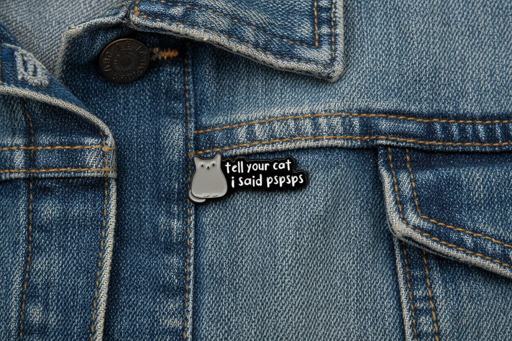 Tell Your Cat I said Pspsps Enamel Pin- Cute Enamel Pin, Cat Lover Gift, Bookbag and Lapel Gift