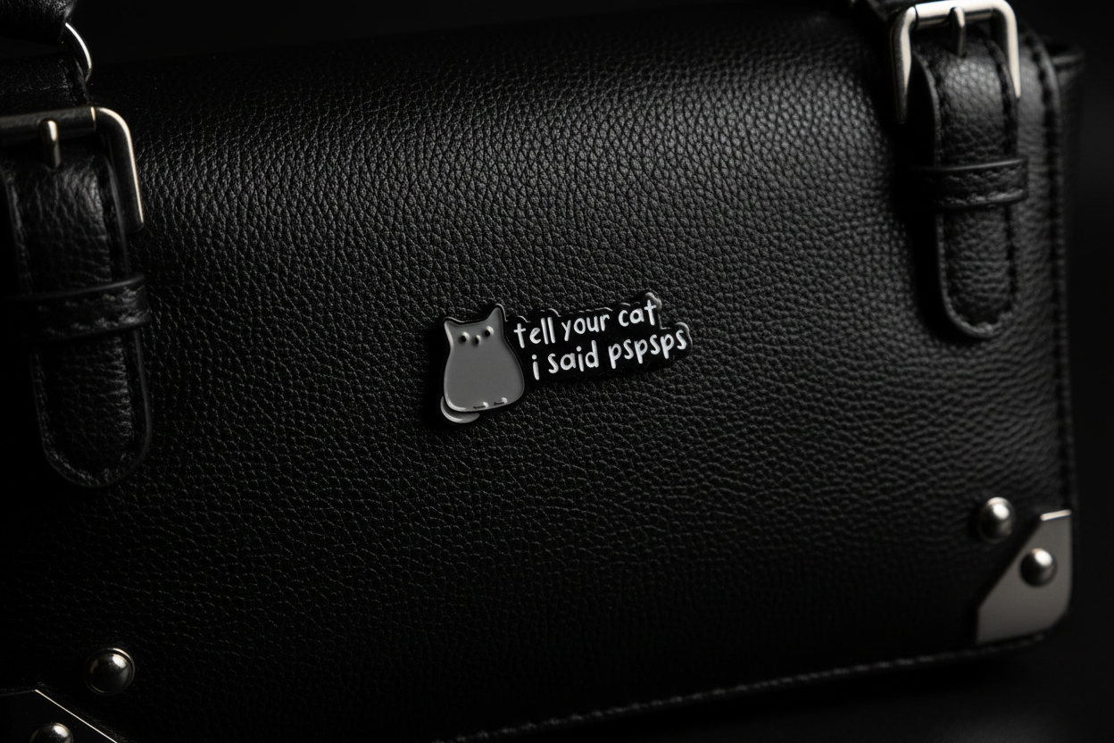 Tell Your Cat I said Pspsps Enamel Pin- Cute Enamel Pin, Cat Lover Gift, Bookbag and Lapel Gift