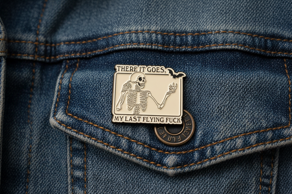 There It Goes My Last Flying F*ck Enamel Pin - Funny Meme Pin, Coworker Gift, Lapel and Bookbag Pin