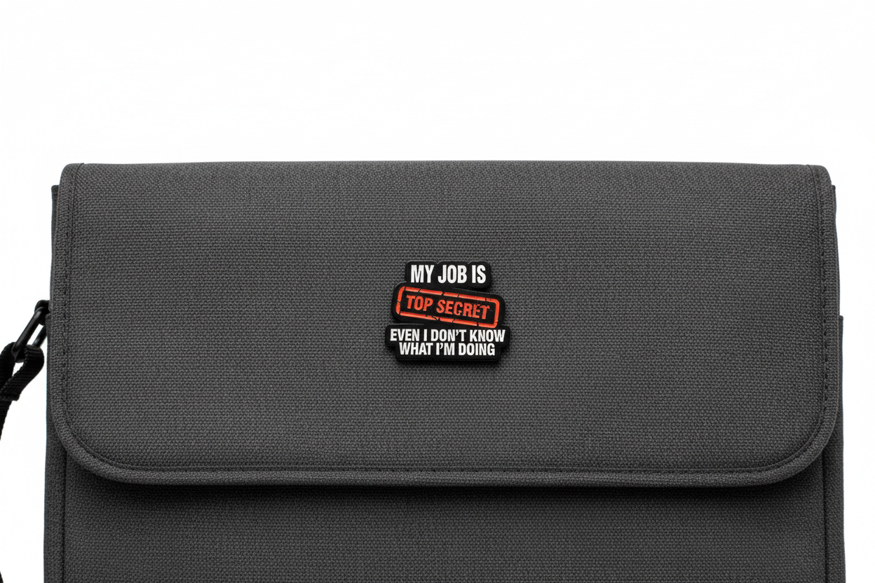 My Job Is Top Secret Even I Don't Know What I'm Doing Enamel Pin - Funny Meme Pin, Coworker Gift, Lapel and Bookbag Pin