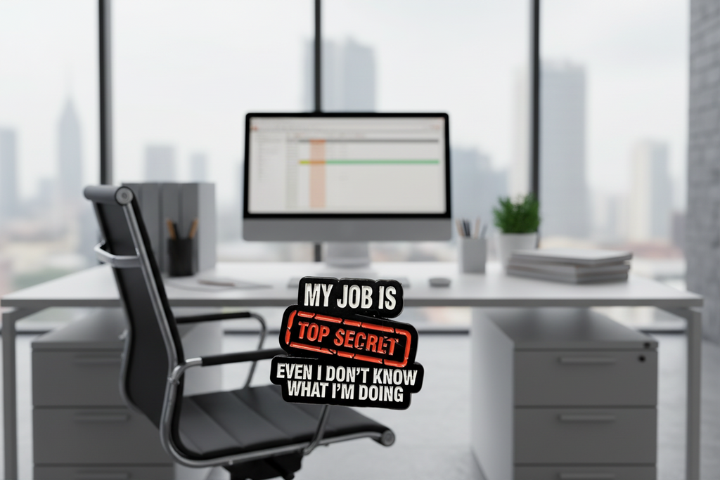 My Job Is Top Secret Even I Don't Know What I'm Doing Enamel Pin - Funny Meme Pin, Coworker Gift, Lapel and Bookbag Pin