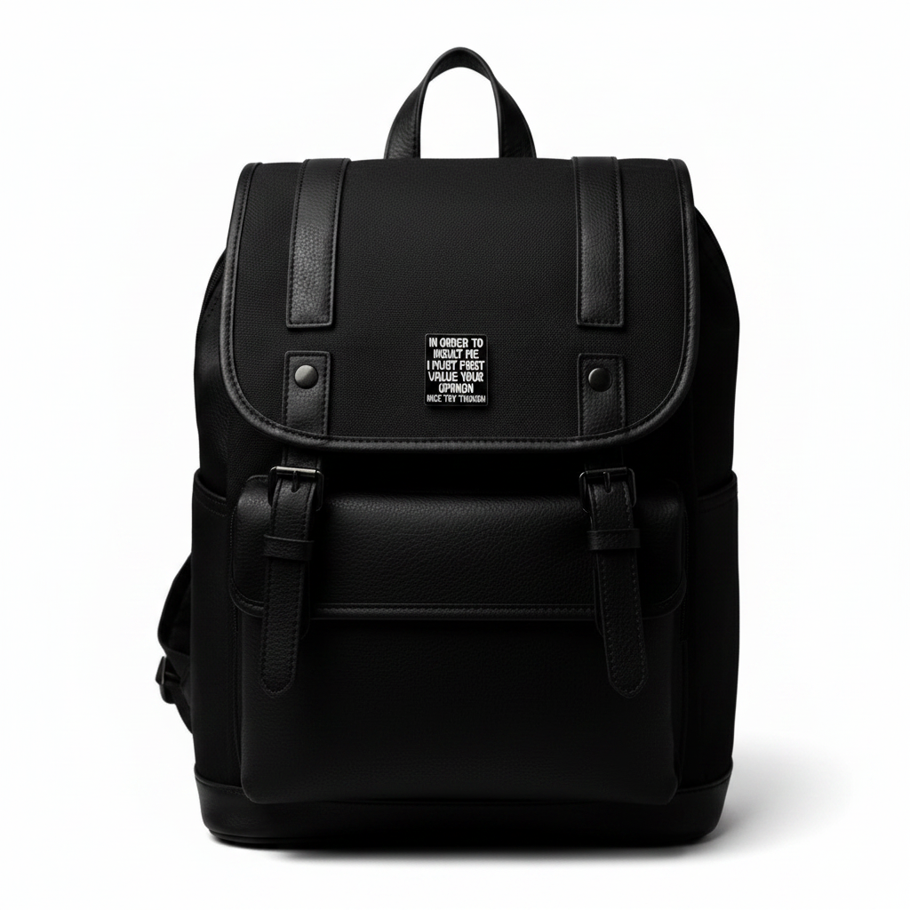 In Order to insult me enamel pin on backpack sassy accessory for customizing bags and school gear