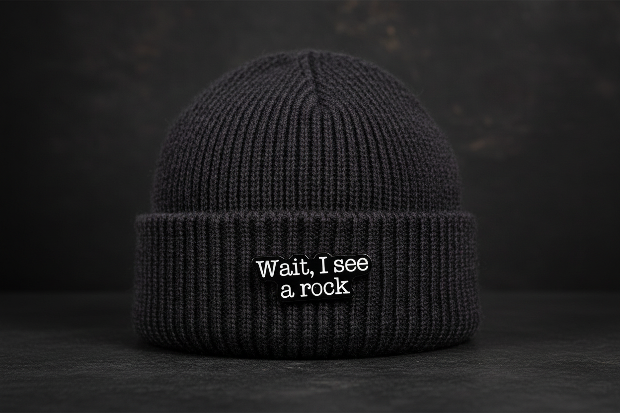 Wait, I See A Rock Enamel Pin - Funny Relatable Pin, Nature Lover Gift, Bookbag and Lapel Pin