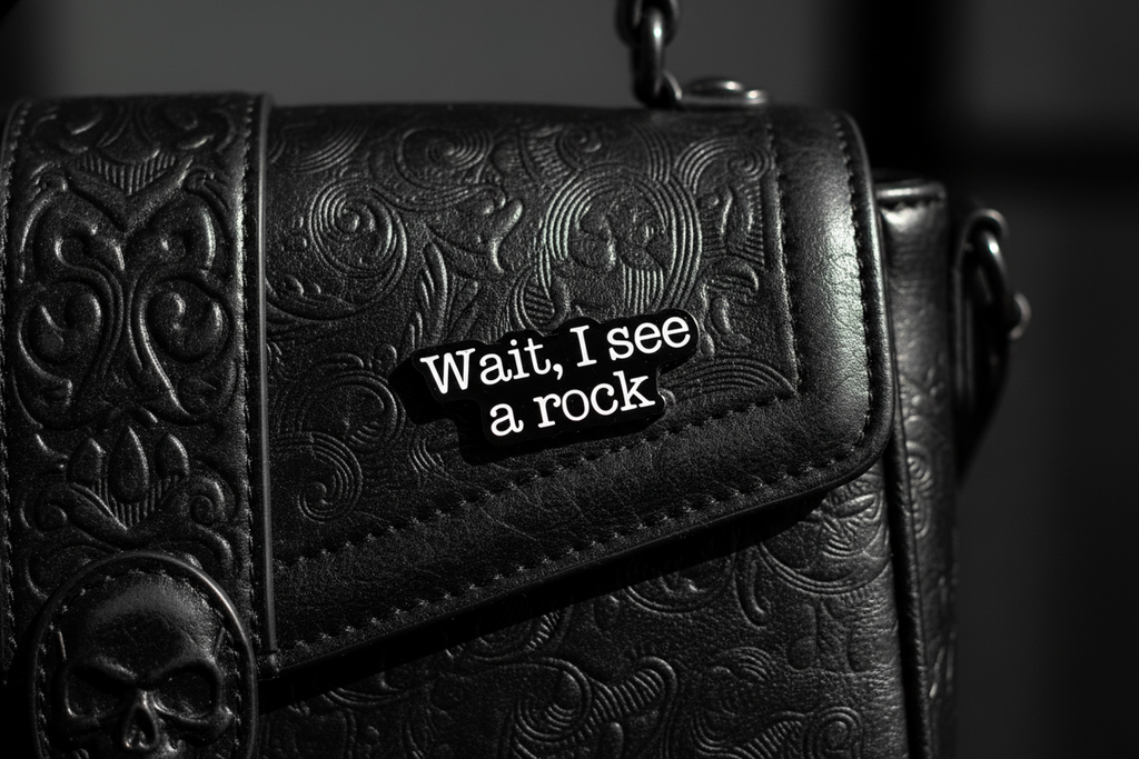 Wait, I See A Rock Enamel Pin - Funny Relatable Pin, Nature Lover Gift, Bookbag and Lapel Pin