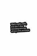 Black and white text pin on a gray background