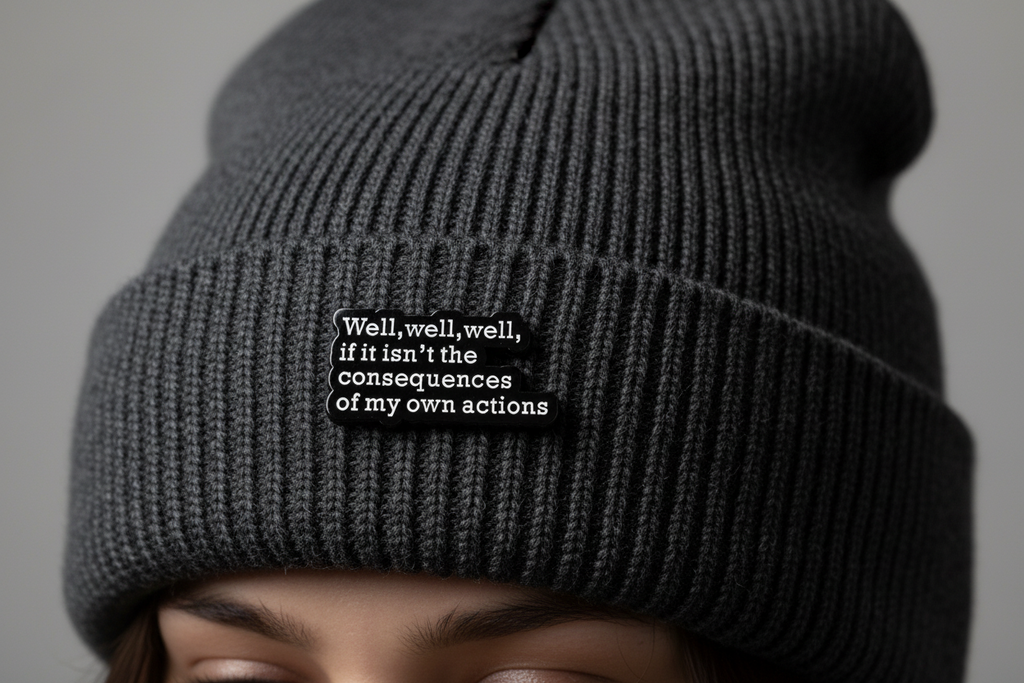 Well Well Well If It Isn't The Consequences Of My Own Actions Enamel Pin - Funny Meme Pin, Sibling Gift, Bookbag and Lapel Pin