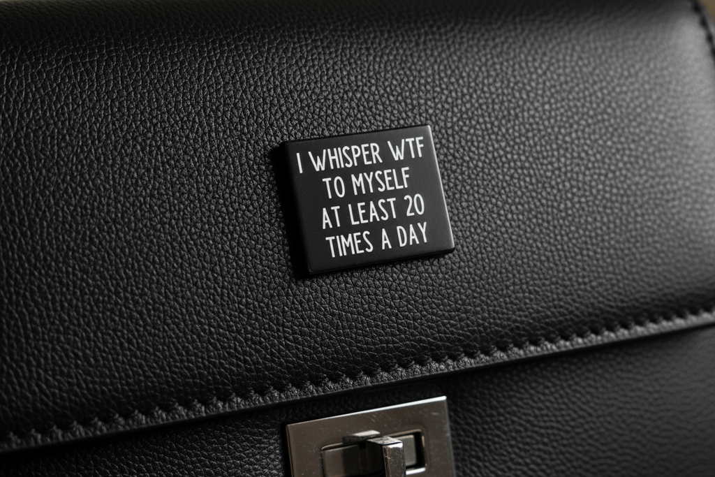 I Whisper WTF to Myself About 20 Times A Day Enamel Pin - Funny Meme Pin, Coworker Gift, Lapel Backpack Pin