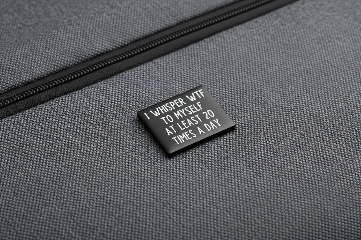 I Whisper WTF to Myself About 20 Times A Day Enamel Pin - Funny Meme Pin, Coworker Gift, Lapel Backpack Pin