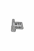 Pin with 'WTF over.' text on a gray background