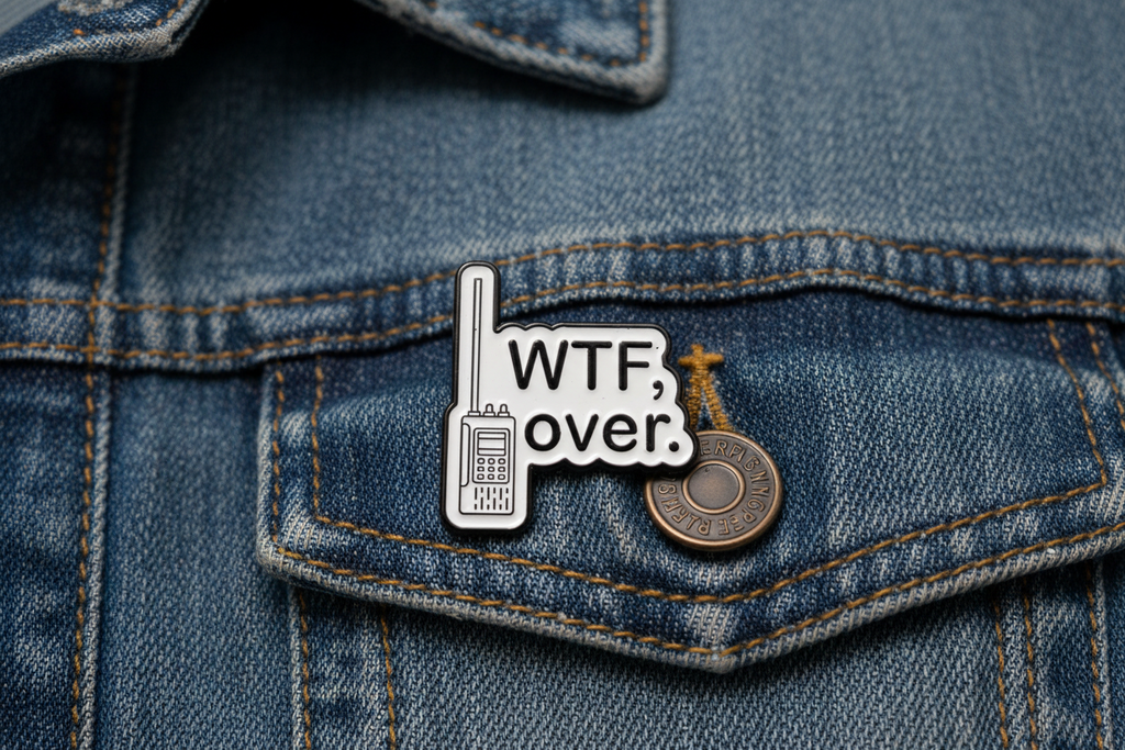 WTF Over Enamel Pin Funny Meme Pin, Sarcastic Sibling Gift, Bookbag and Lapel Pin