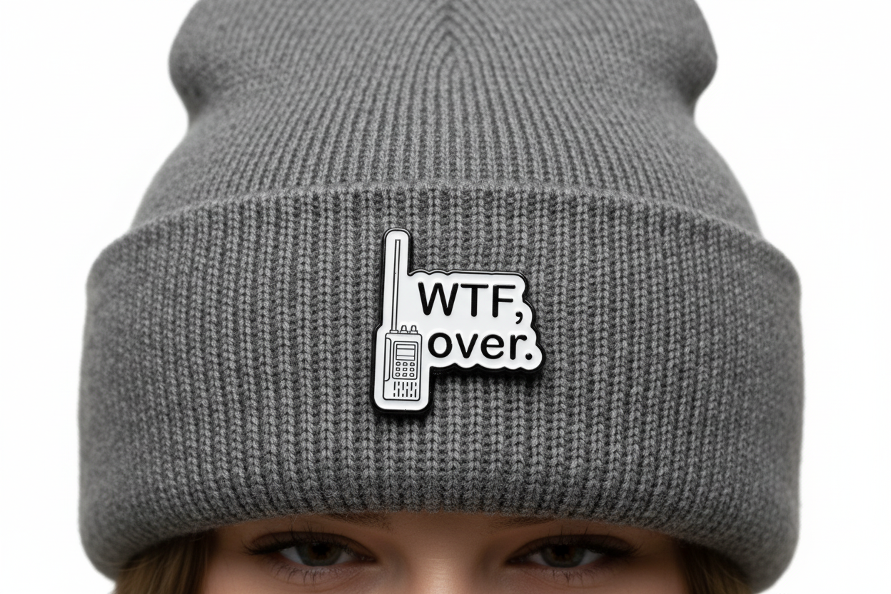 WTF Over Enamel Pin Funny Meme Pin, Sarcastic Sibling Gift, Bookbag and Lapel Pin