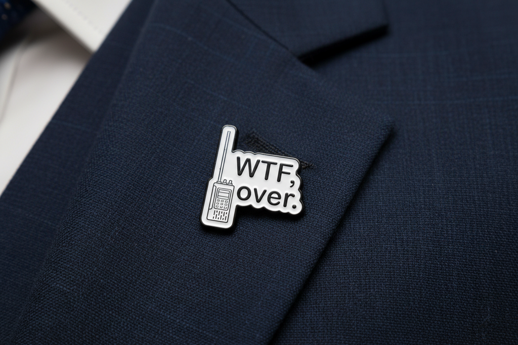 WTF Over Enamel Pin Funny Meme Pin, Sarcastic Sibling Gift, Bookbag and Lapel Pin